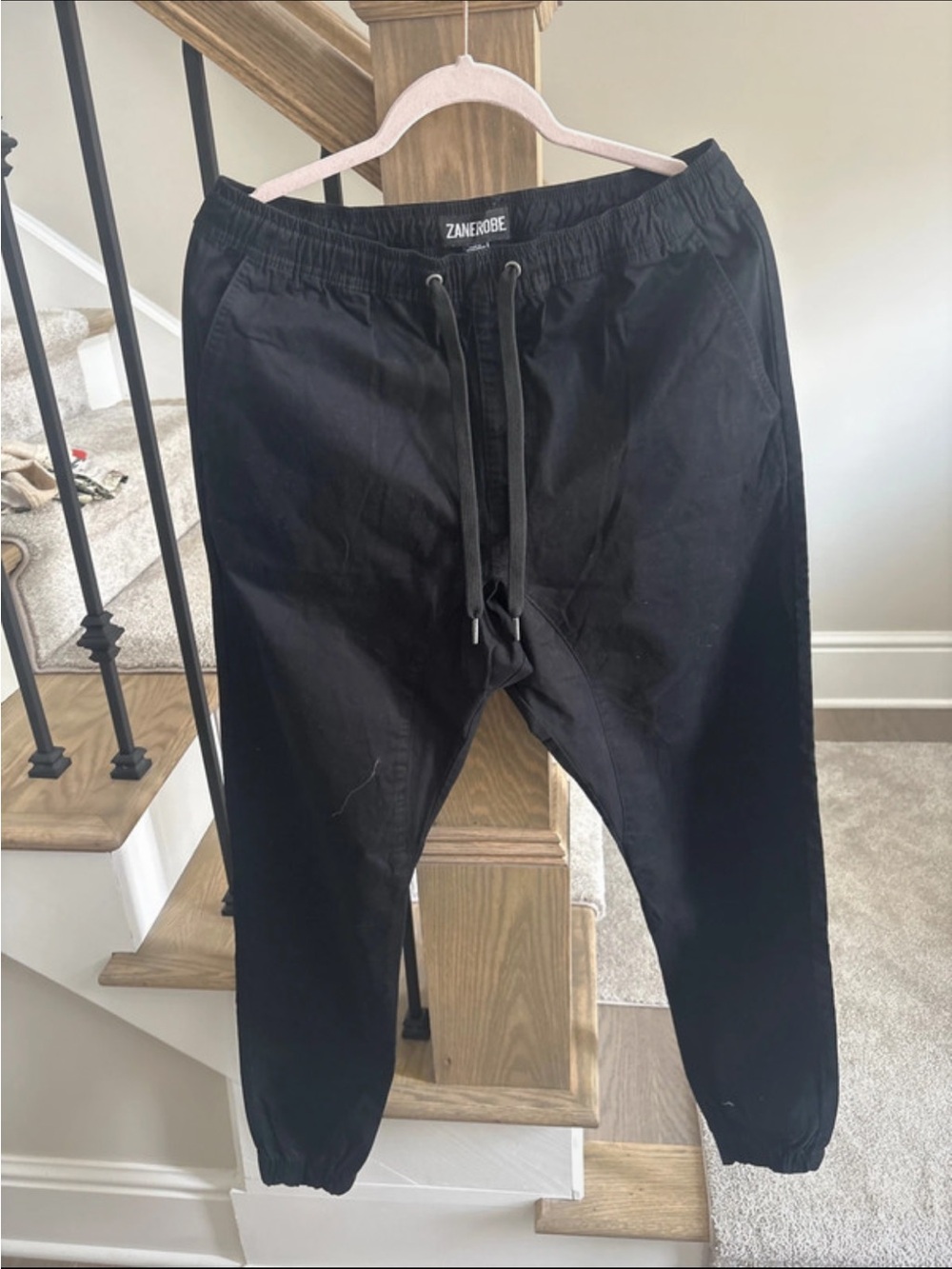 Zanerobe Black Elastic Drawstring Joggers